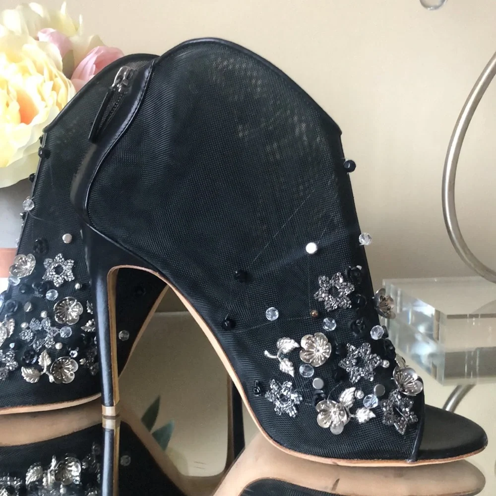 NEW Rupert Sanderson Black Studded Accents Boots - Picture 3 of 16